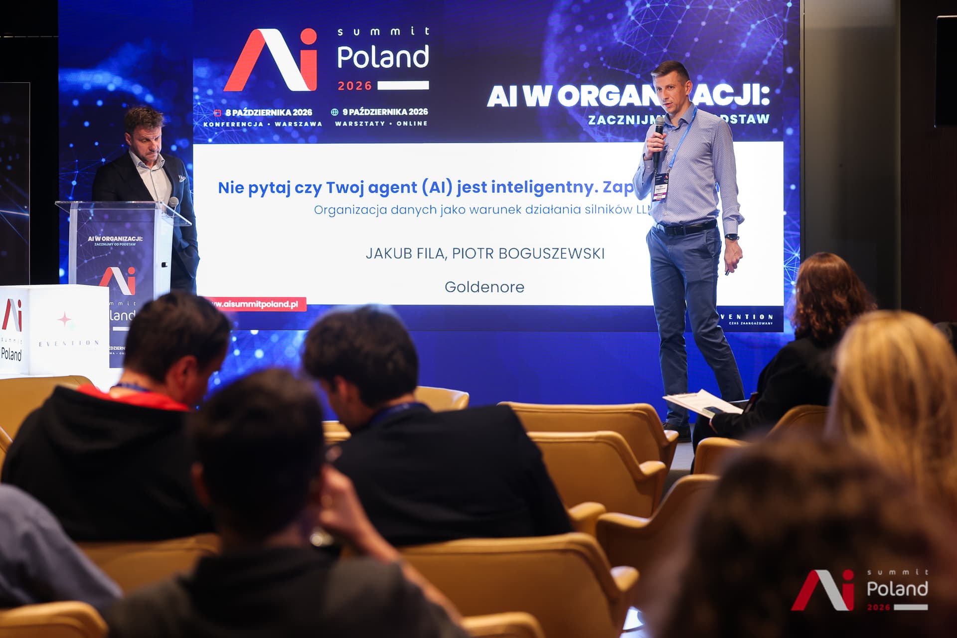 Goldenore presentation on stage at AI Summit Poland 2026